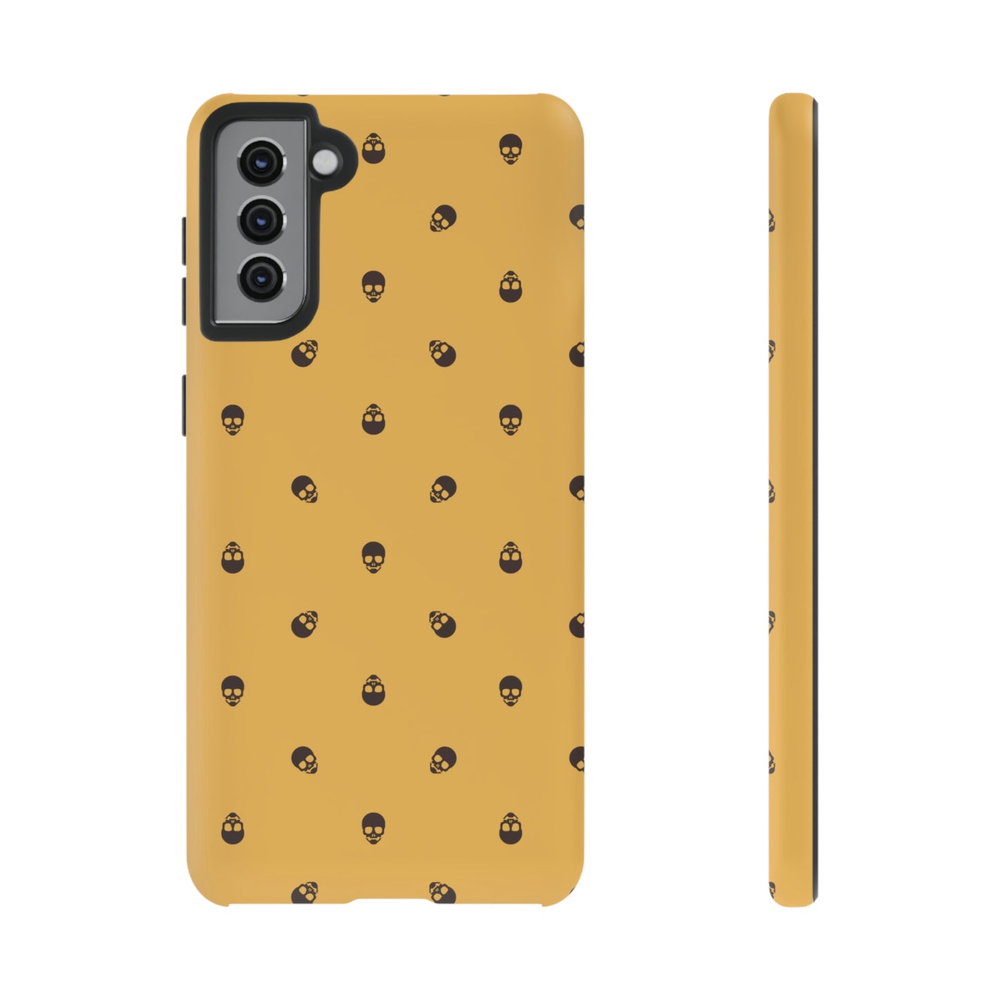 Tough Cases for Iphone, Samsung, Pixel - Dark Oak Skulls Pattern on Honeycomb