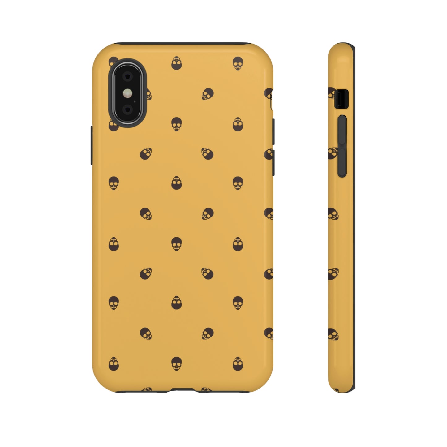 Tough Cases for Iphone, Samsung, Pixel - Dark Oak Skulls Pattern on Honeycomb