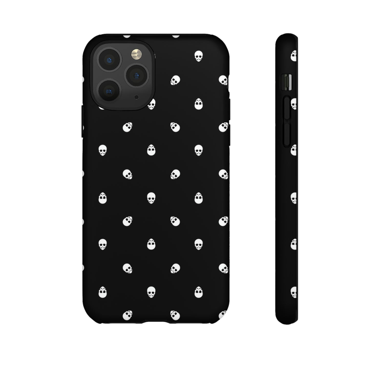 Tough Cases for Iphone, Samsung, Pixel - White Skulls on Black