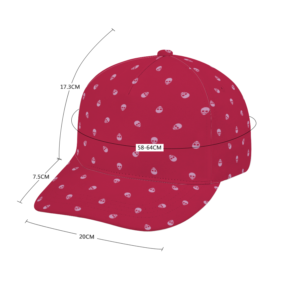 Viva Magenta with Fondant Pink Skulls Baseball Cap