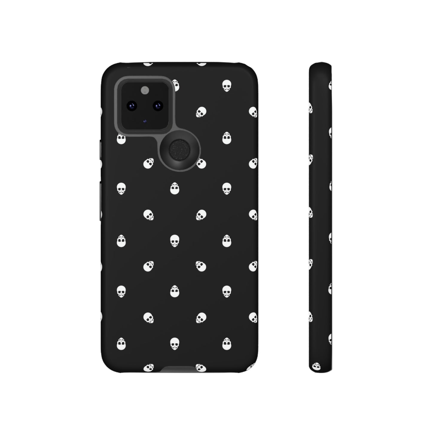 Tough Cases for Iphone, Samsung, Pixel - White Skulls on Black