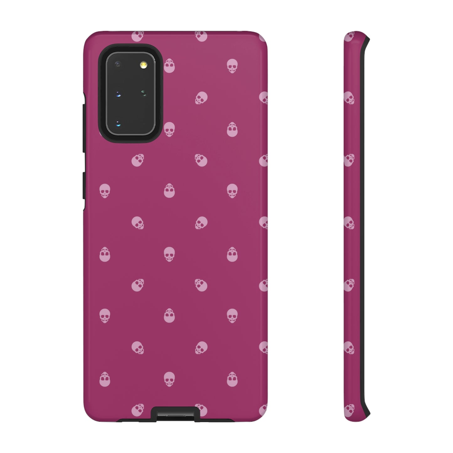 Tough Cases for Iphone, Samsung, Pixel - Fondant Pink Skulls Pattern on Orchid Flower