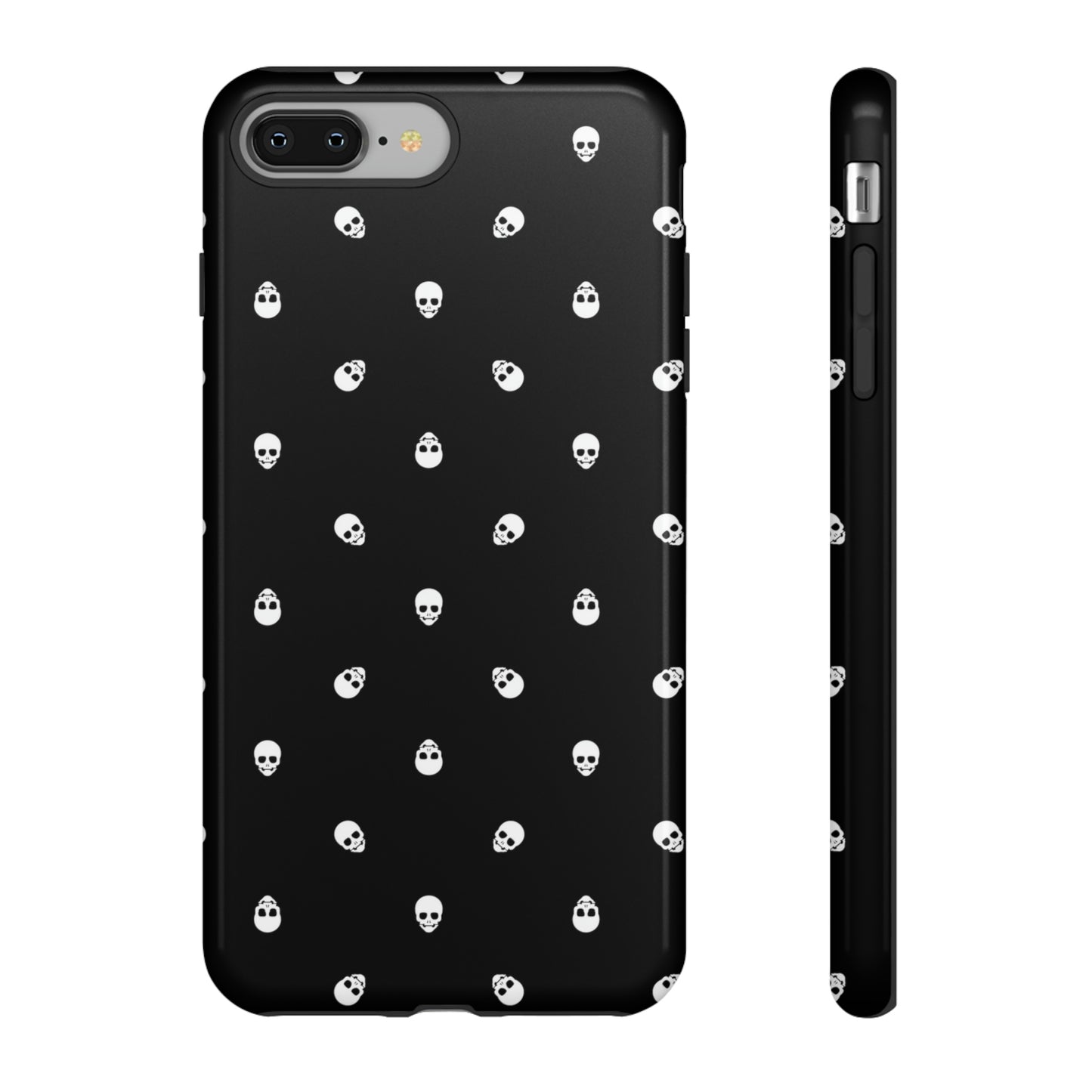 Tough Cases for Iphone, Samsung, Pixel - White Skulls on Black