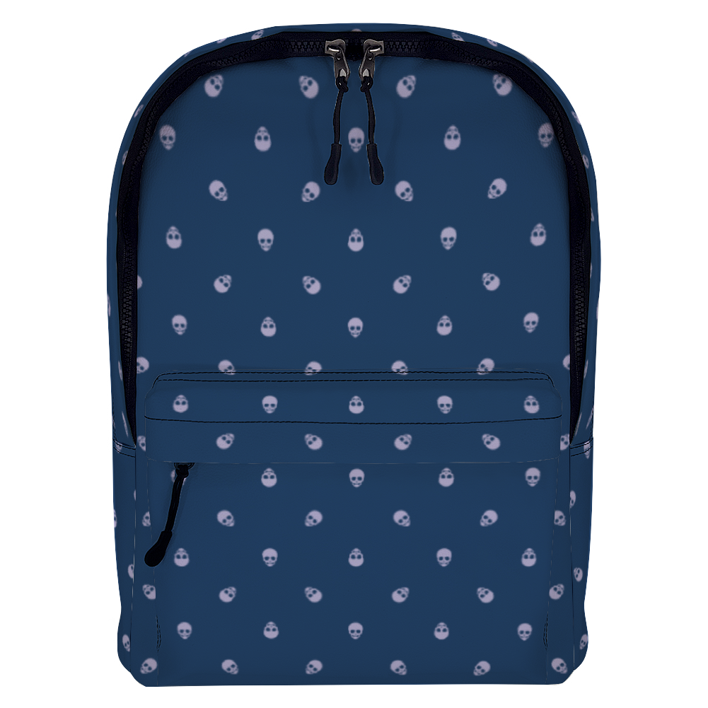 Backpack in Lazuli Blue with Digital Lavender Skull Pattern