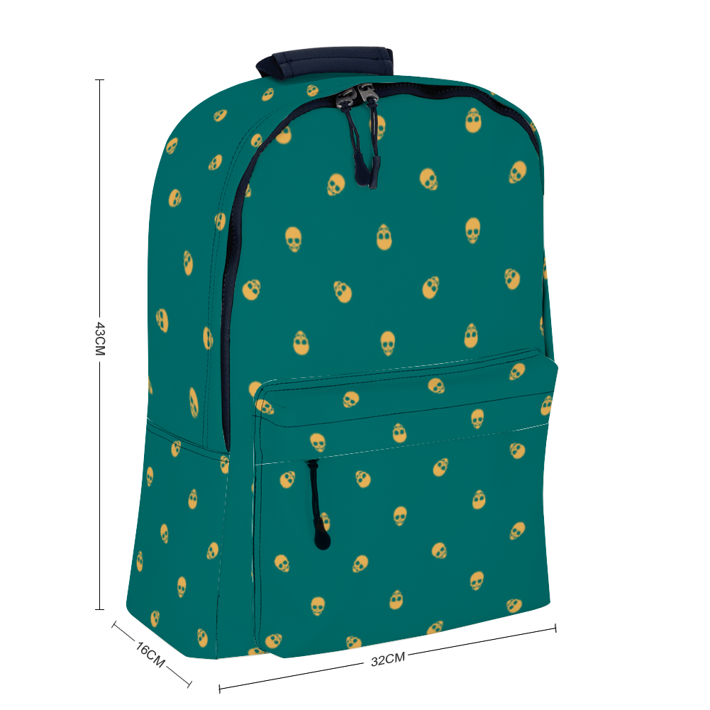 Backpack in Verdigris with Honeycomb Skull Pattern