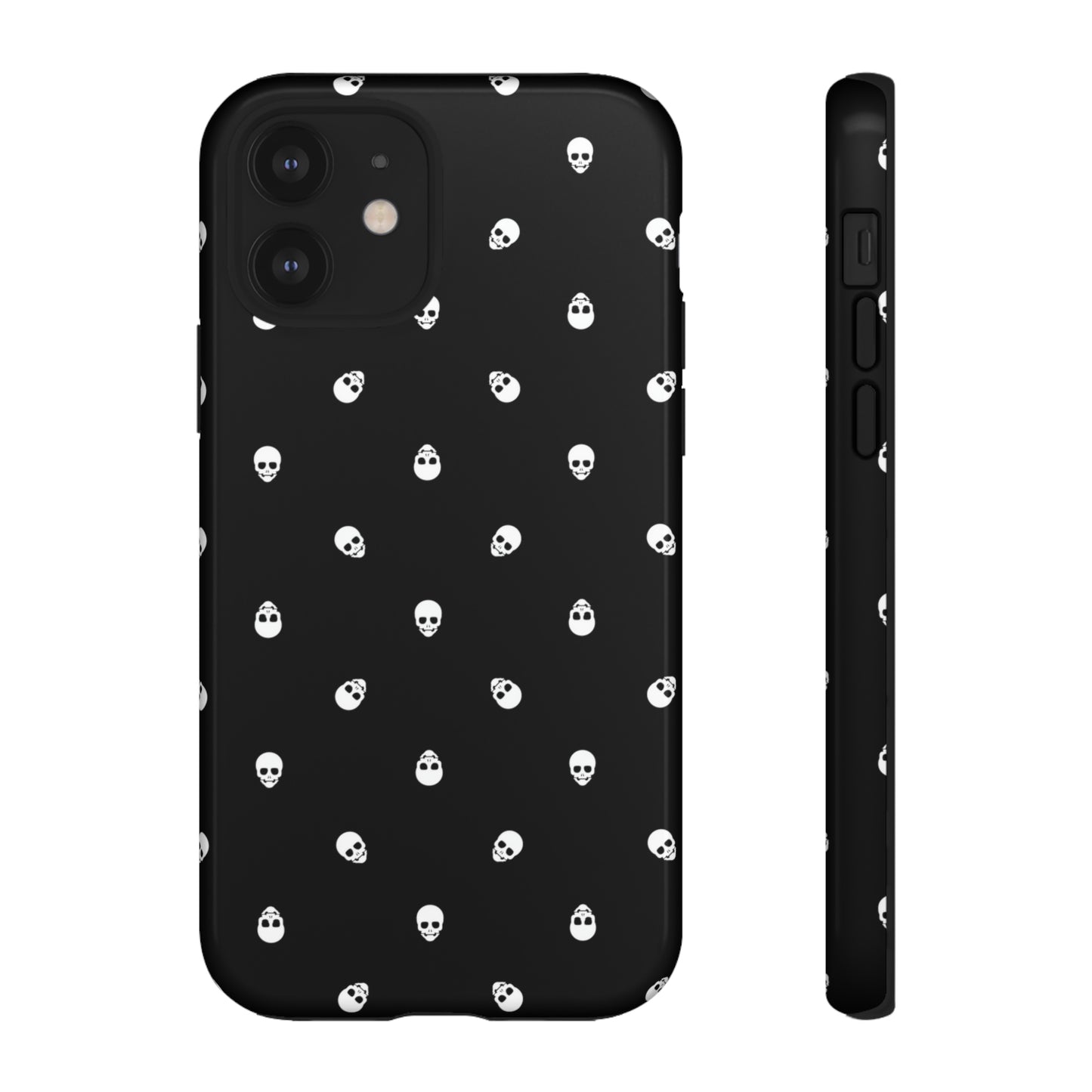 Tough Cases for Iphone, Samsung, Pixel - White Skulls on Black