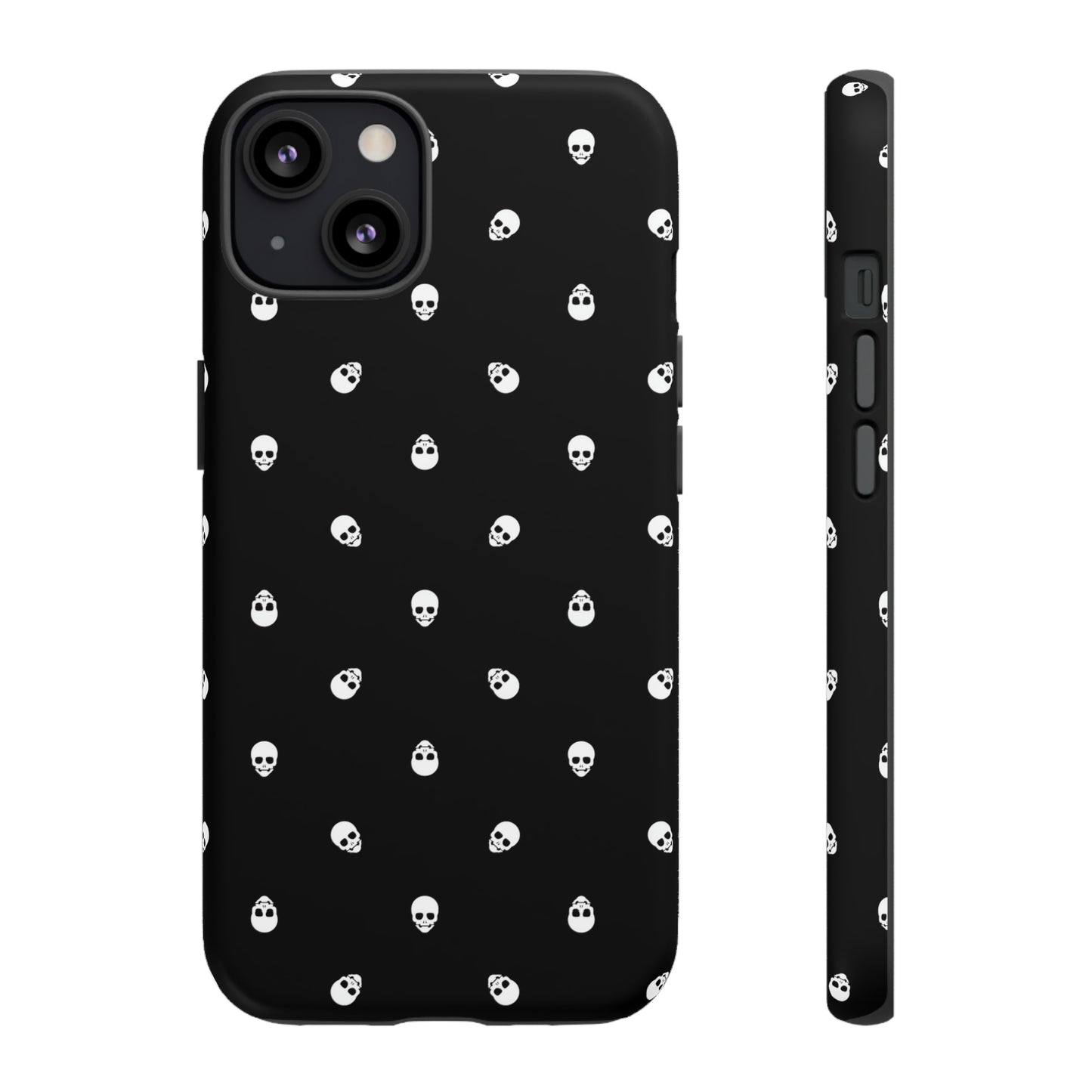 Tough Cases for Iphone, Samsung, Pixel - White Skulls on Black