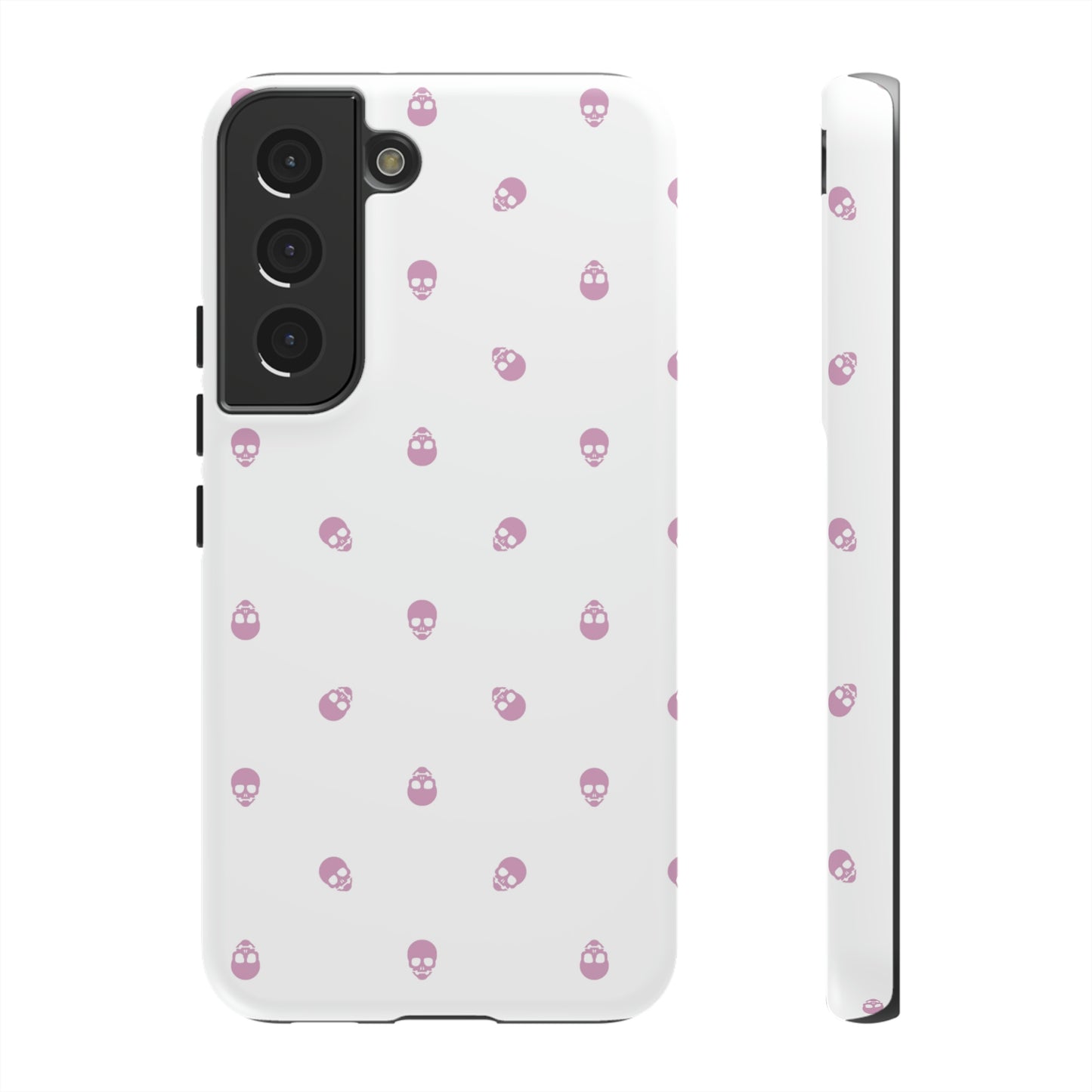 Tough Cases for Iphone, Samsung, Pixel - Fondant Pink Skull Pattern on White