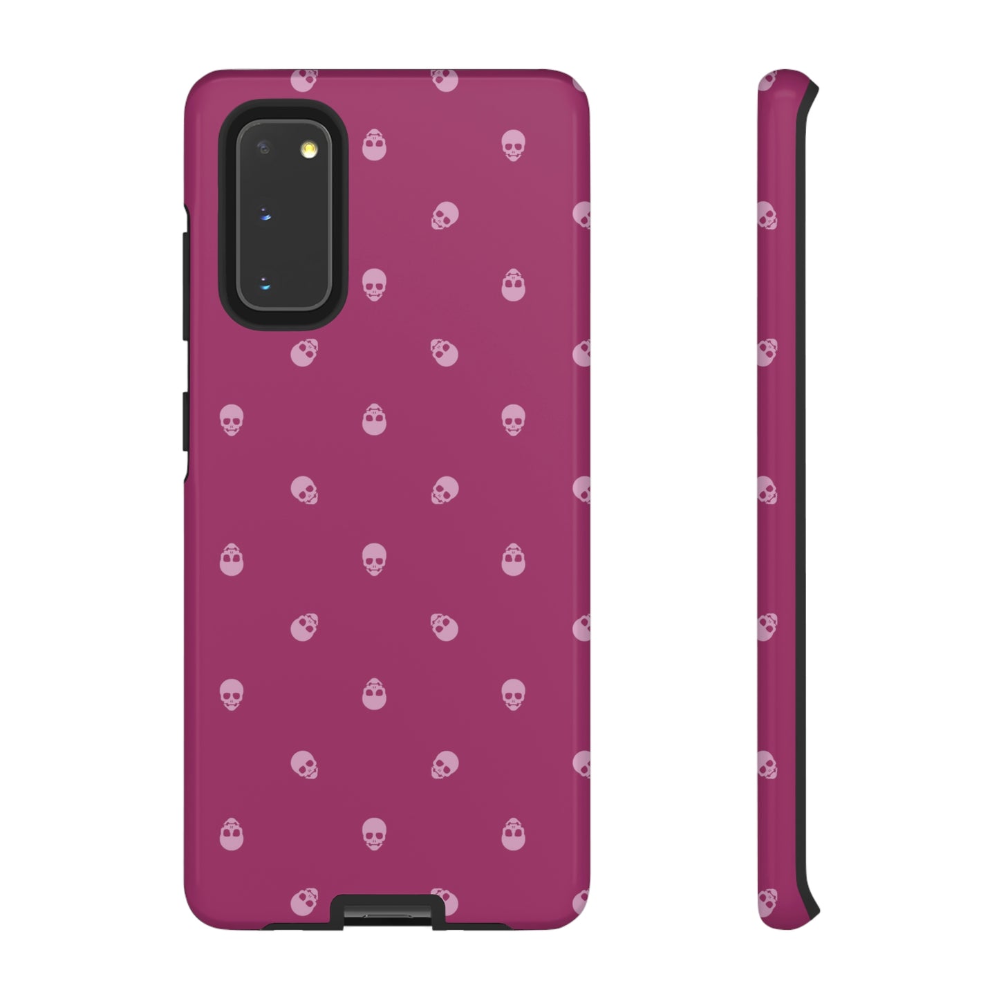 Tough Cases for Iphone, Samsung, Pixel - Fondant Pink Skulls Pattern on Orchid Flower