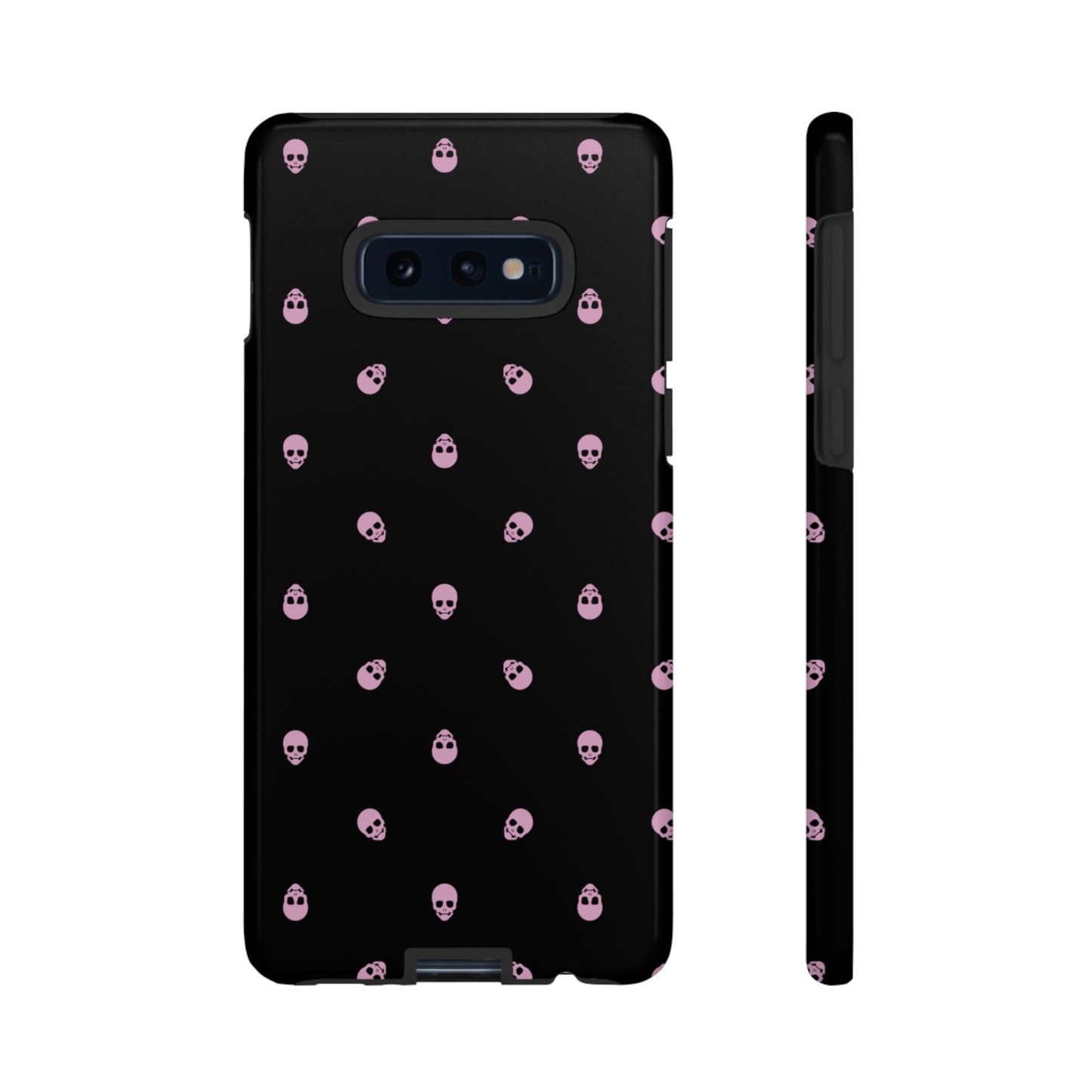 Tough Cases for Iphone, Samsung, Pixel - Fondant Pink Skulls Pattern on Black