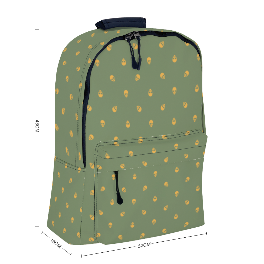 Backpack in Jade Green with Honeycomb Skull Pattern