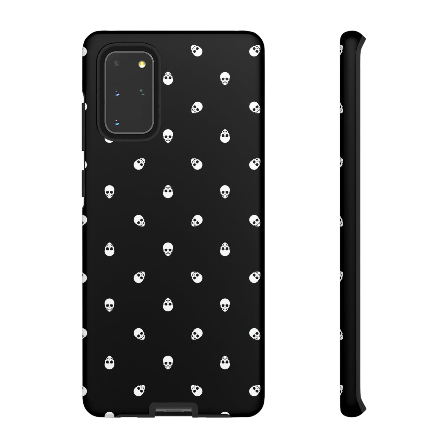 Tough Cases for Iphone, Samsung, Pixel - White Skulls on Black