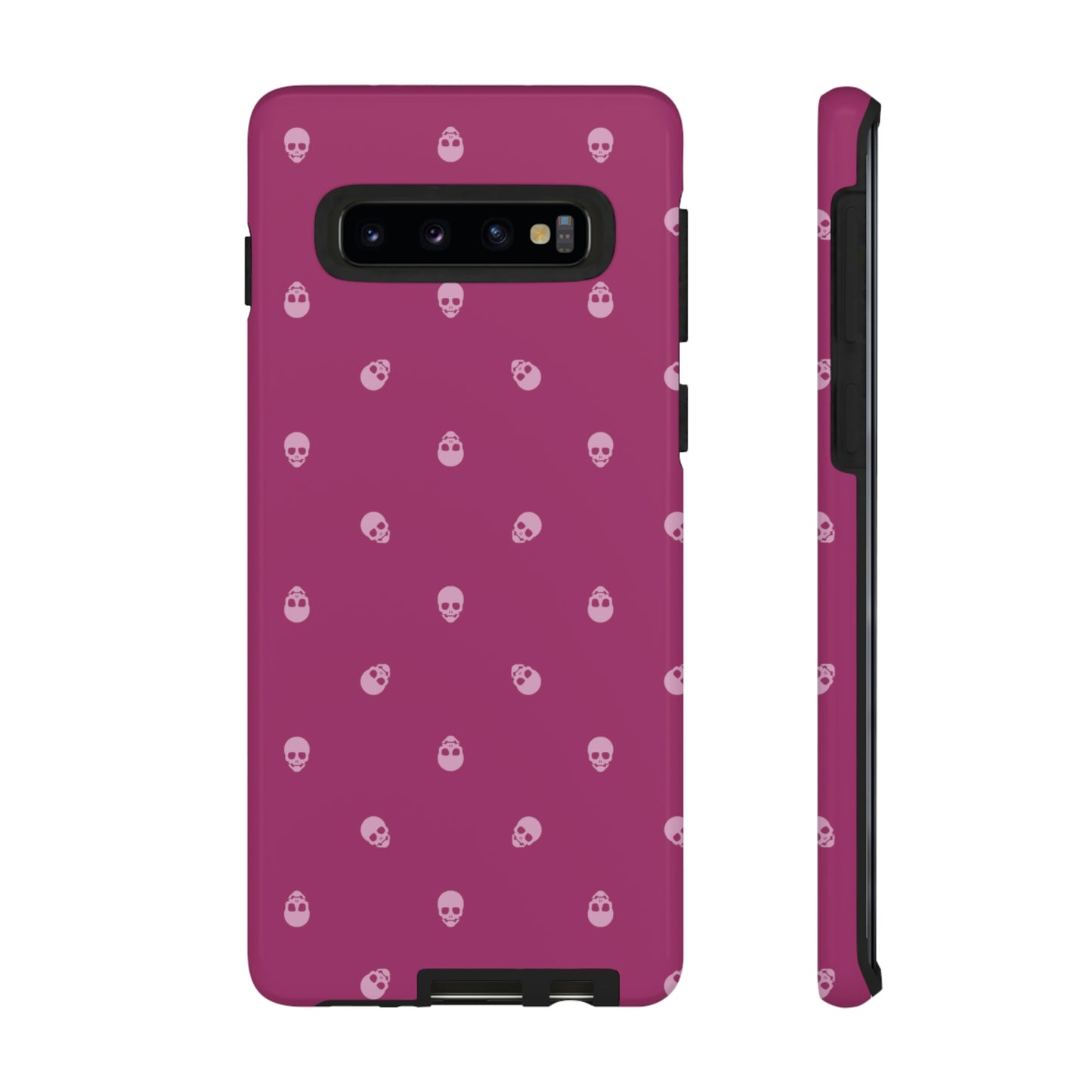 Tough Cases for Iphone, Samsung, Pixel - Fondant Pink Skulls Pattern on Orchid Flower