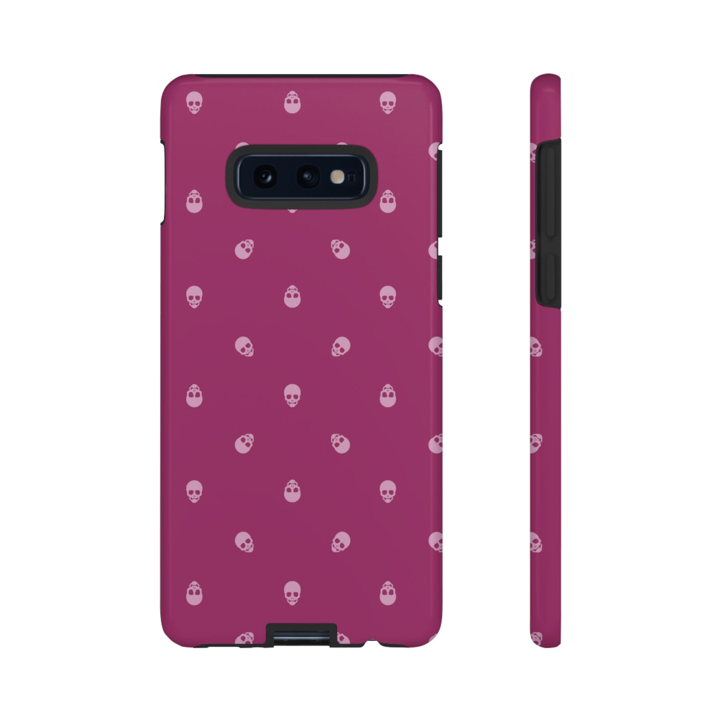 Tough Cases for Iphone, Samsung, Pixel - Fondant Pink Skulls Pattern on Orchid Flower