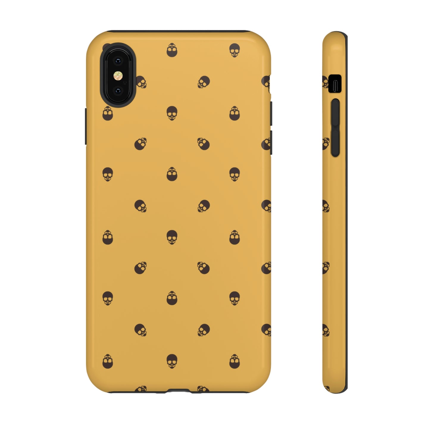 Tough Cases for Iphone, Samsung, Pixel - Dark Oak Skulls Pattern on Honeycomb