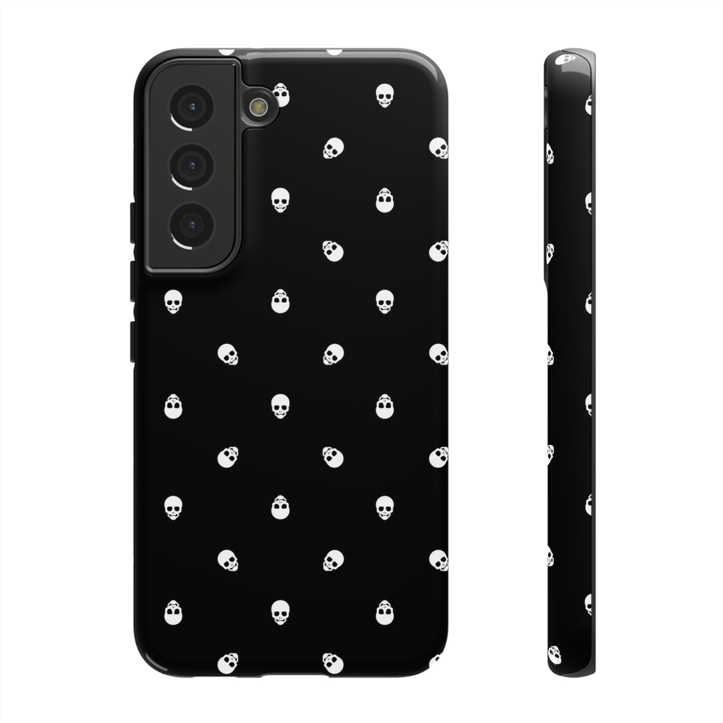 Tough Cases for Iphone, Samsung, Pixel - White Skulls on Black