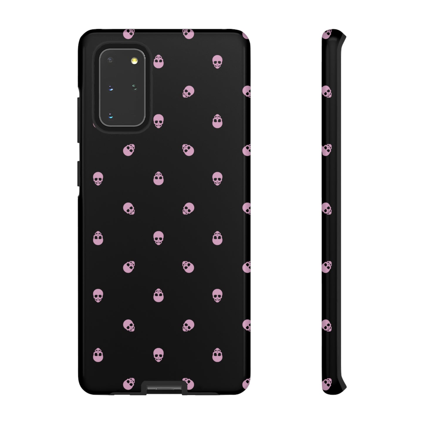 Tough Cases for Iphone, Samsung, Pixel - Fondant Pink Skulls Pattern on Black