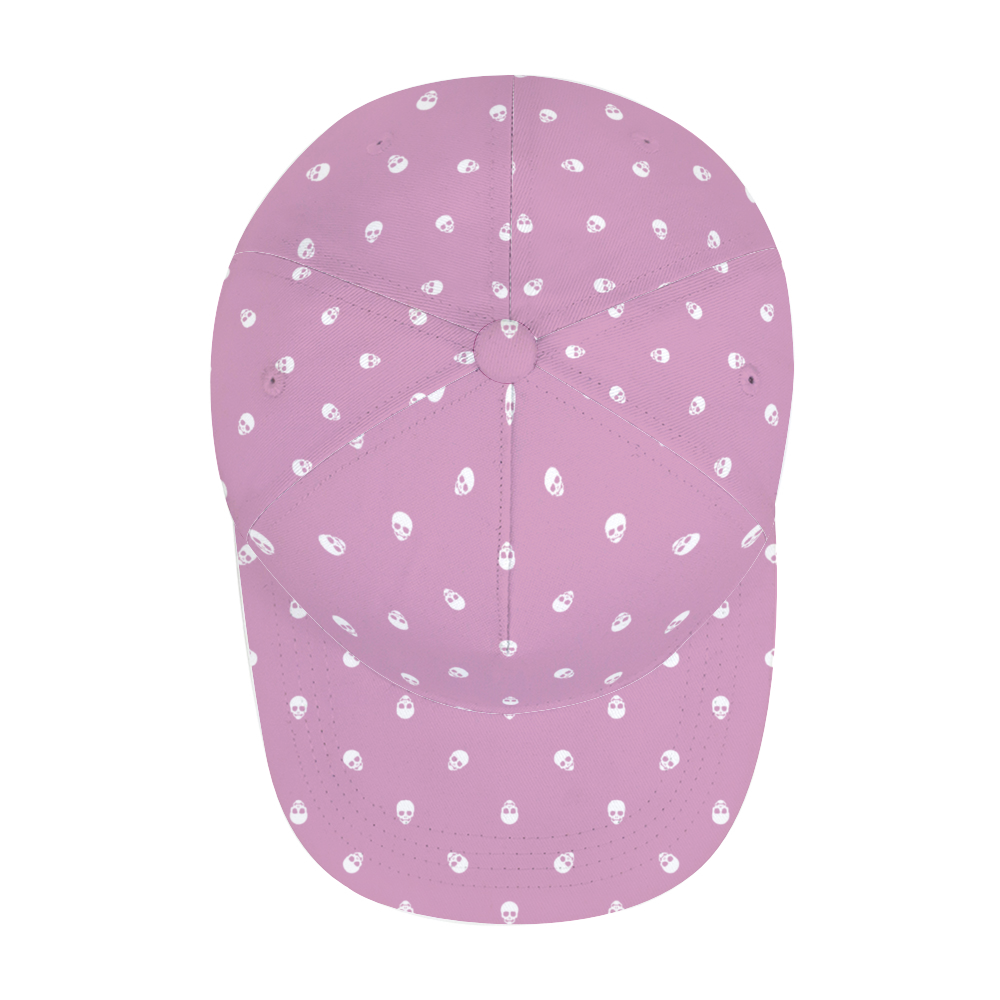 Fondant Pink with White Skulls Baseball Cap