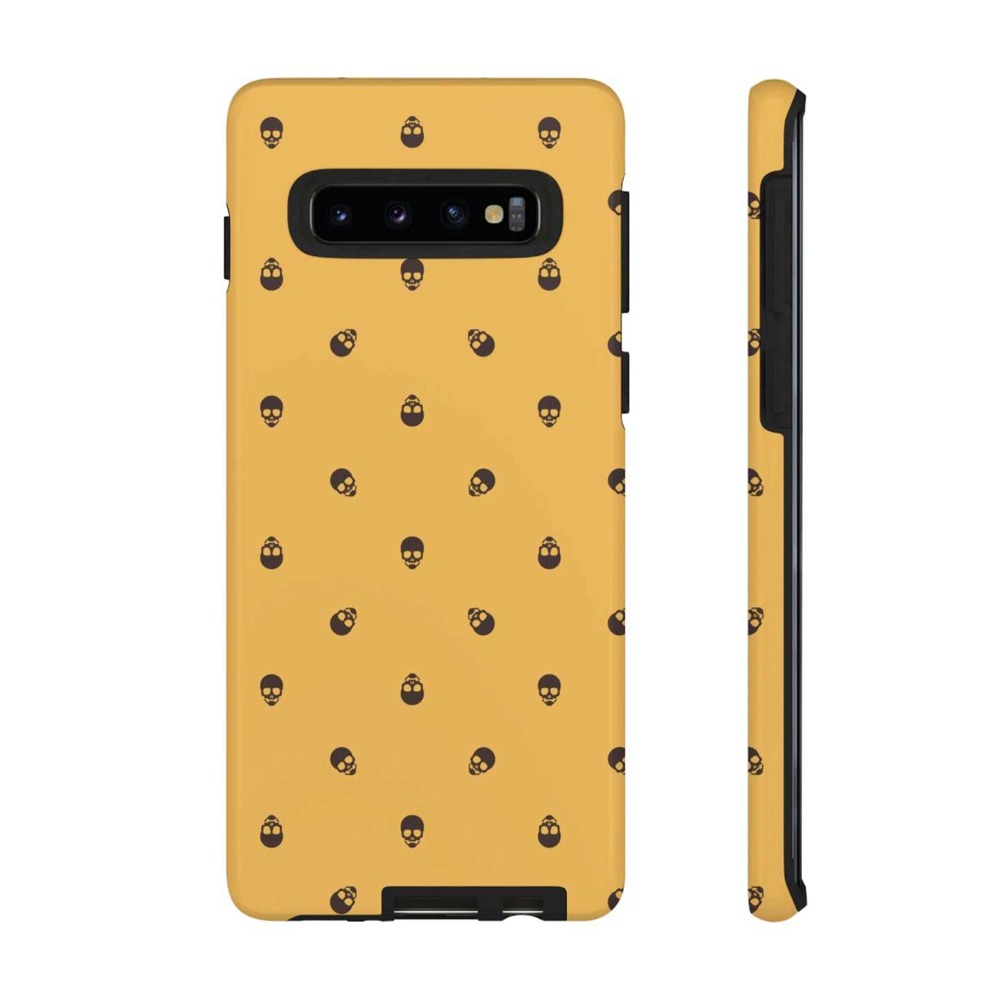 Tough Cases for Iphone, Samsung, Pixel - Dark Oak Skulls Pattern on Honeycomb