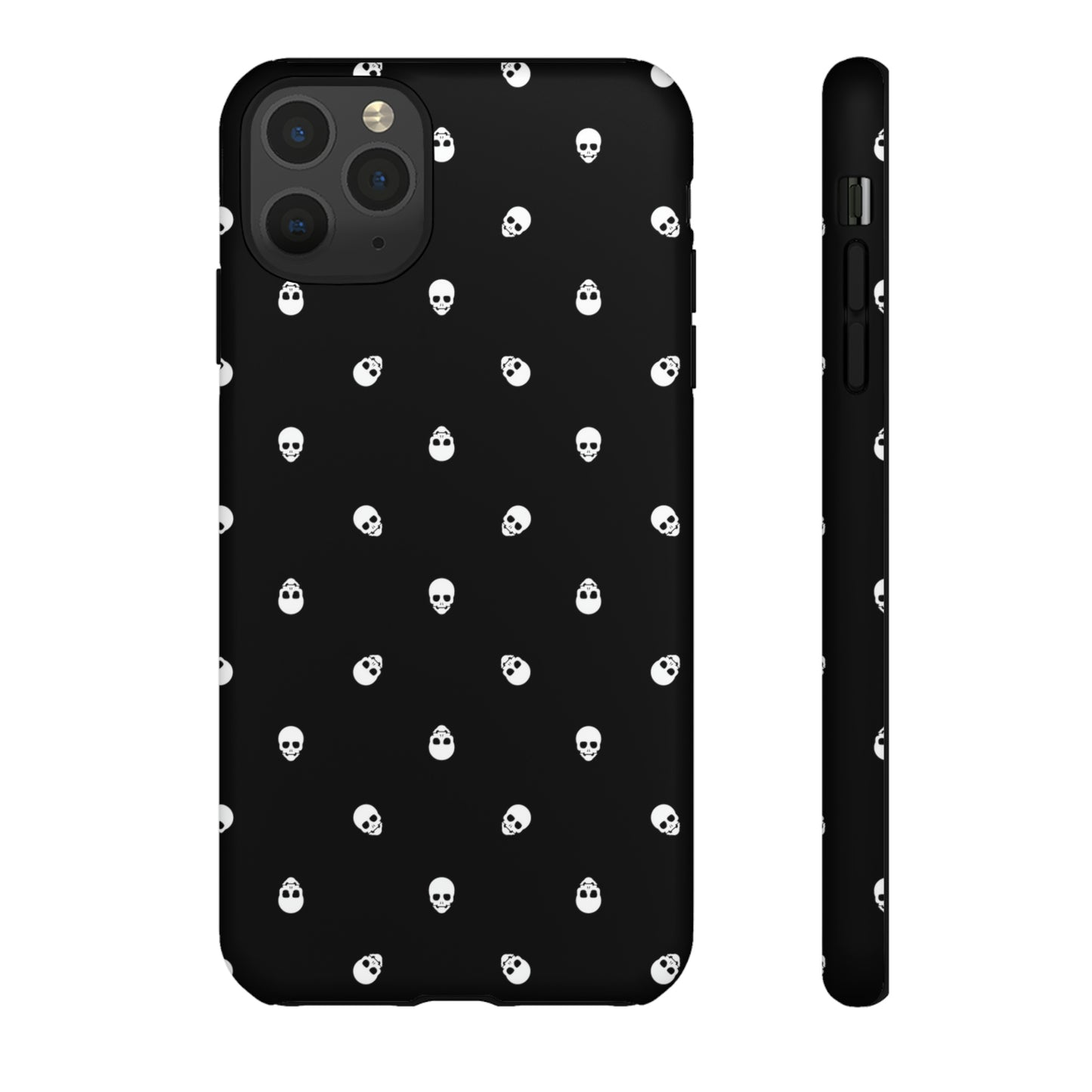 Tough Cases for Iphone, Samsung, Pixel - White Skulls on Black