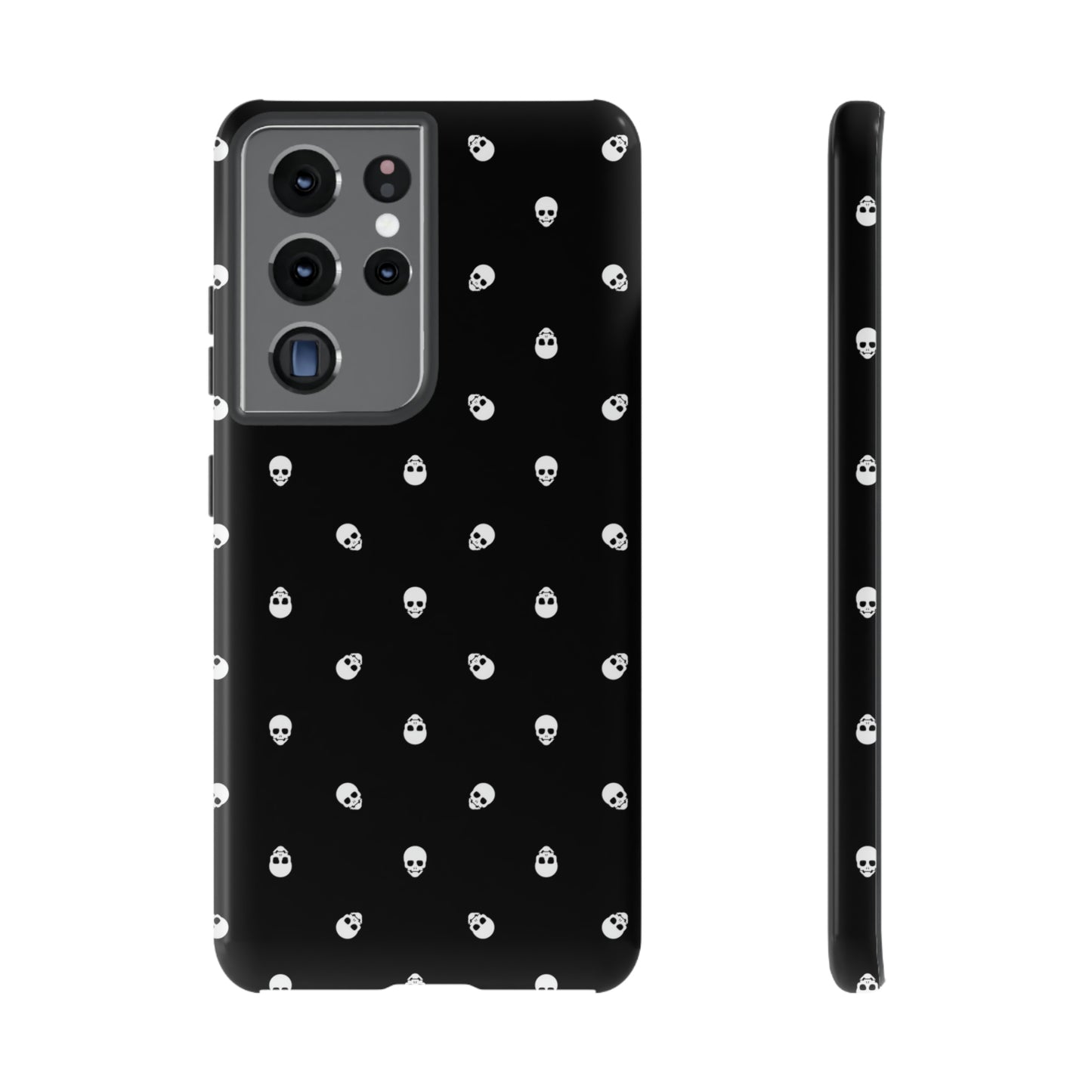 Tough Cases for Iphone, Samsung, Pixel - White Skulls on Black