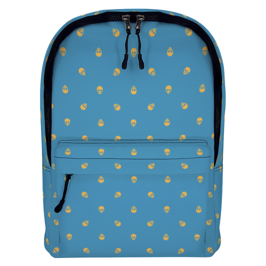 Backpack in Tranquil Blue with Honeycomb Skull Pattern