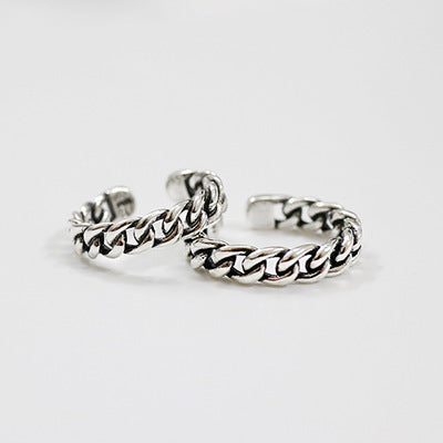 925 Silver Curb Chain Ring