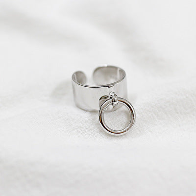 925 Sterling Silver Hoop Dangle Ring