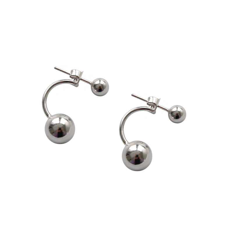 925 Silver Double Ball Earrings