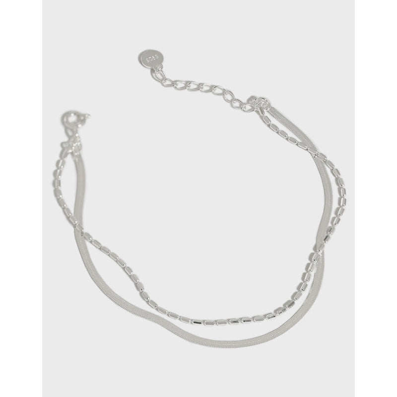 925 Silver Double Chain Bracelet