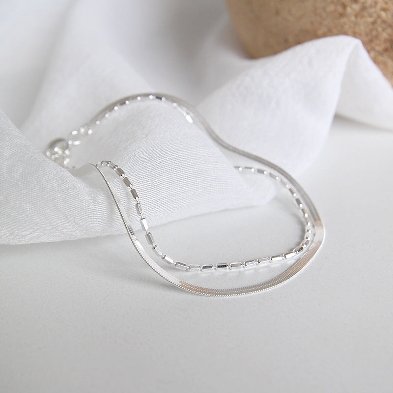 925 Silver Double Chain Bracelet