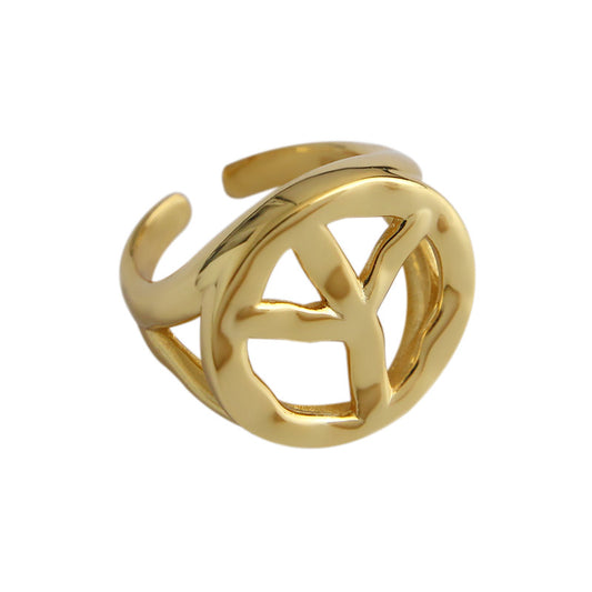 925 Silver Vermeil Peace Ring