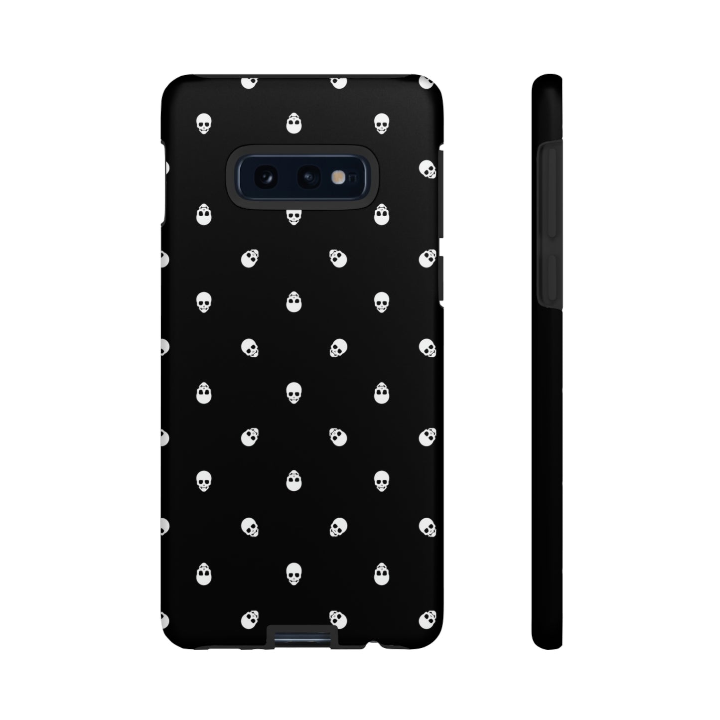 Tough Cases for Iphone, Samsung, Pixel - White Skulls on Black