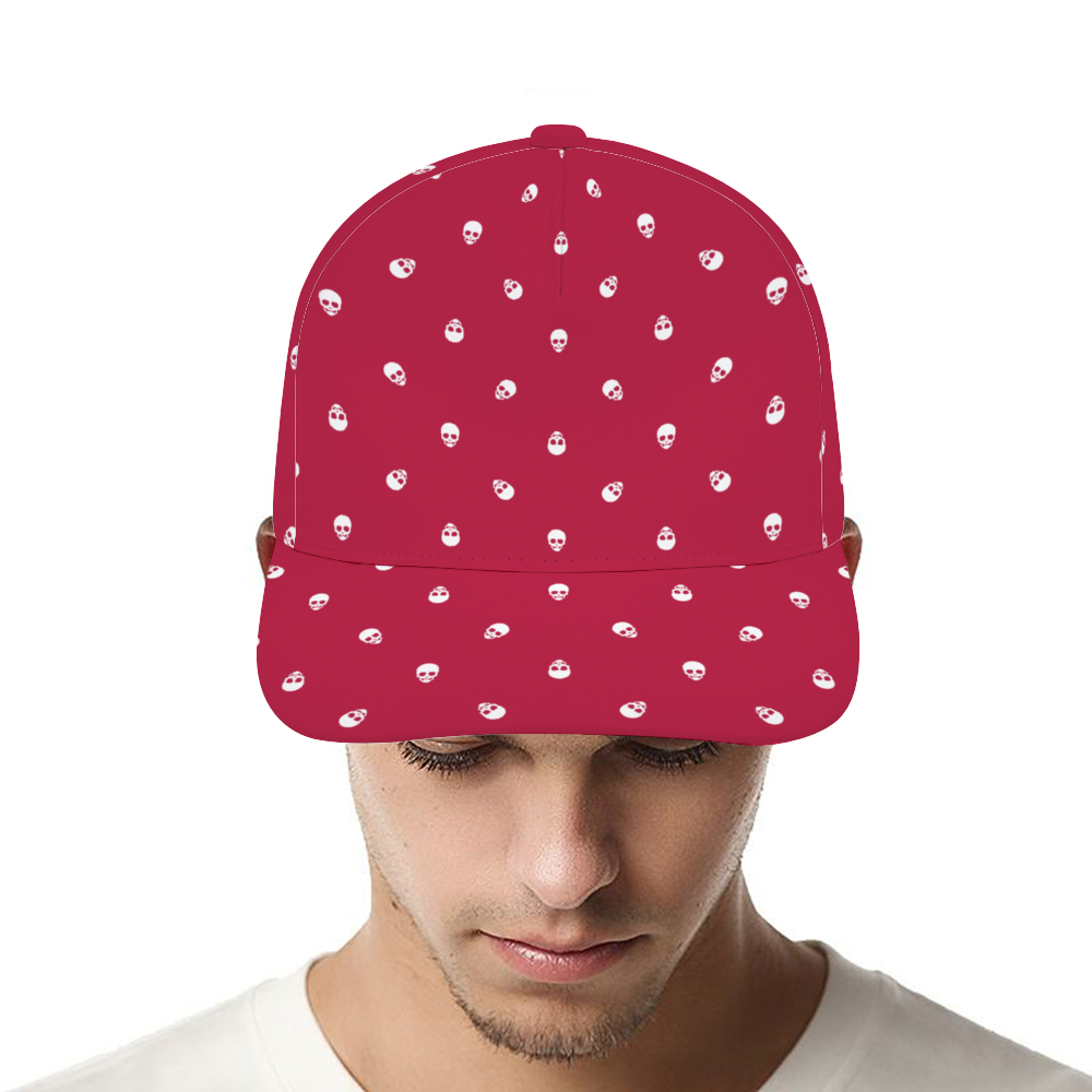 Viva Magenta with White Skulls Baseball Cap