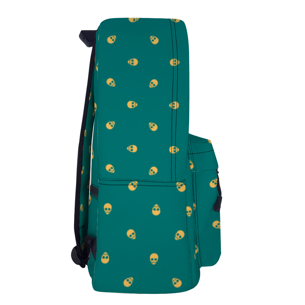 Backpack in Verdigris with Honeycomb Skull Pattern