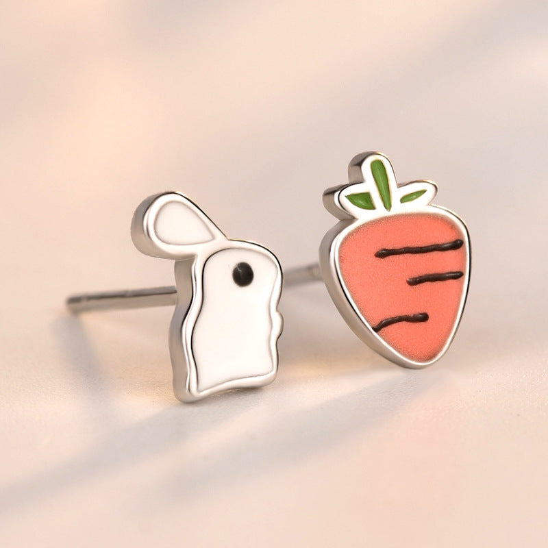 925 Silver Rabbit & Carrot Earrings