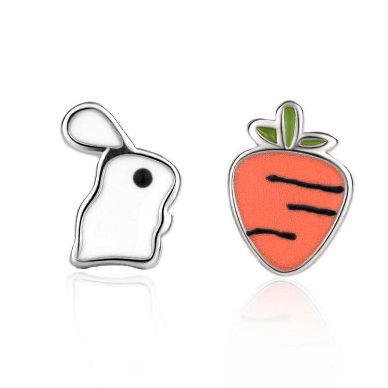 925 Silver Rabbit & Carrot Earrings