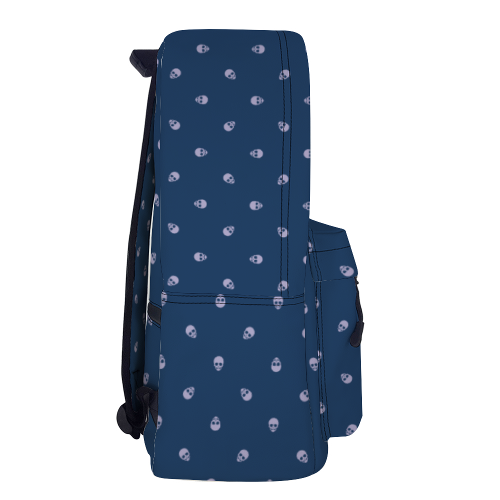 Backpack in Lazuli Blue with Digital Lavender Skull Pattern