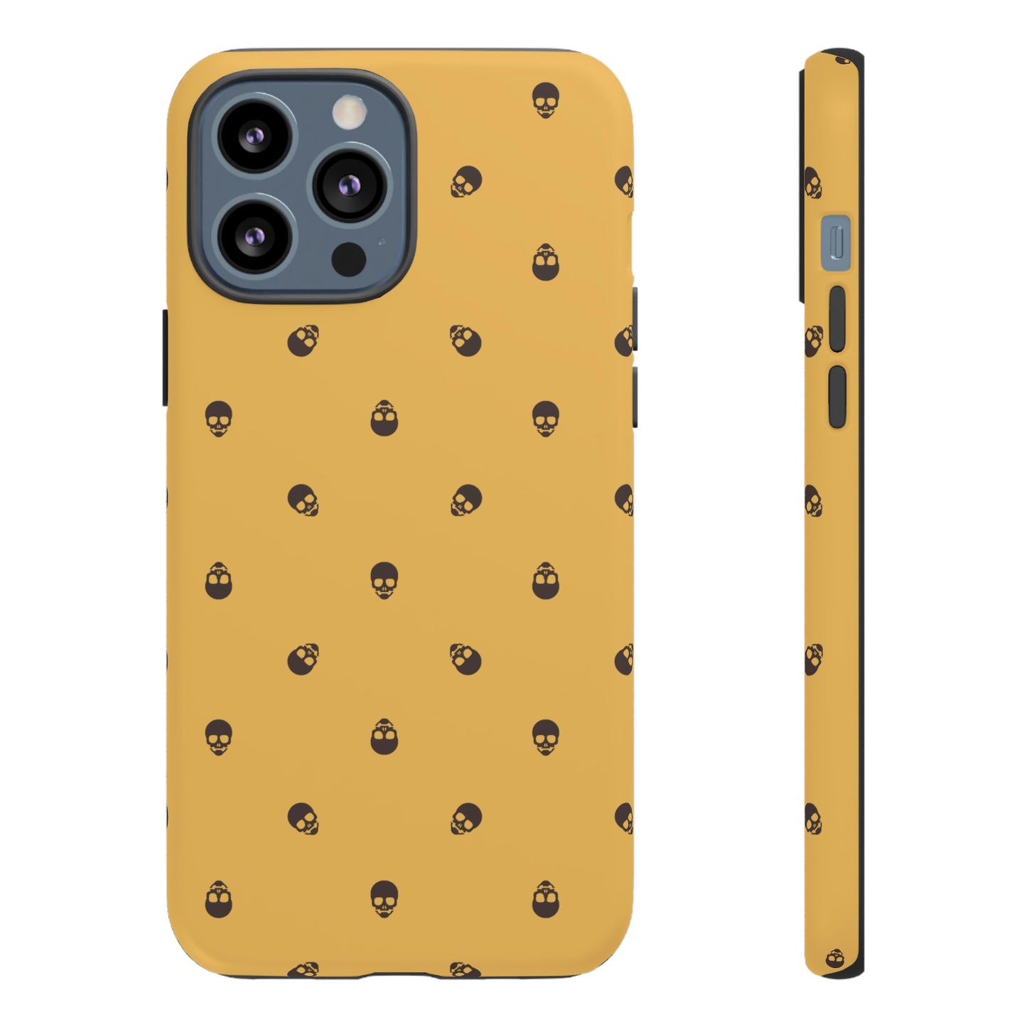 Tough Cases for Iphone, Samsung, Pixel - Dark Oak Skulls Pattern on Honeycomb