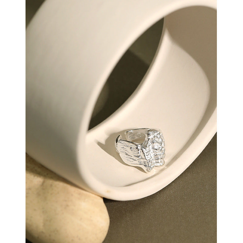 Unisex 925 Silver Wave Ring