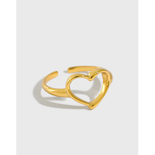 Vermeil Hollow Heart Ring