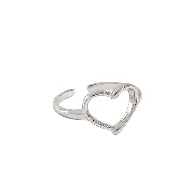 925 Silver Hollow Heart Ring