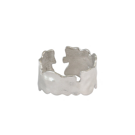 925 Silver Hammered Nugget Ring