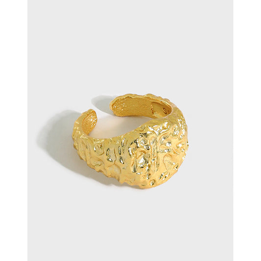 Vermeil Round Gold Nugget Ring (18k over 925 Sterling Silver)