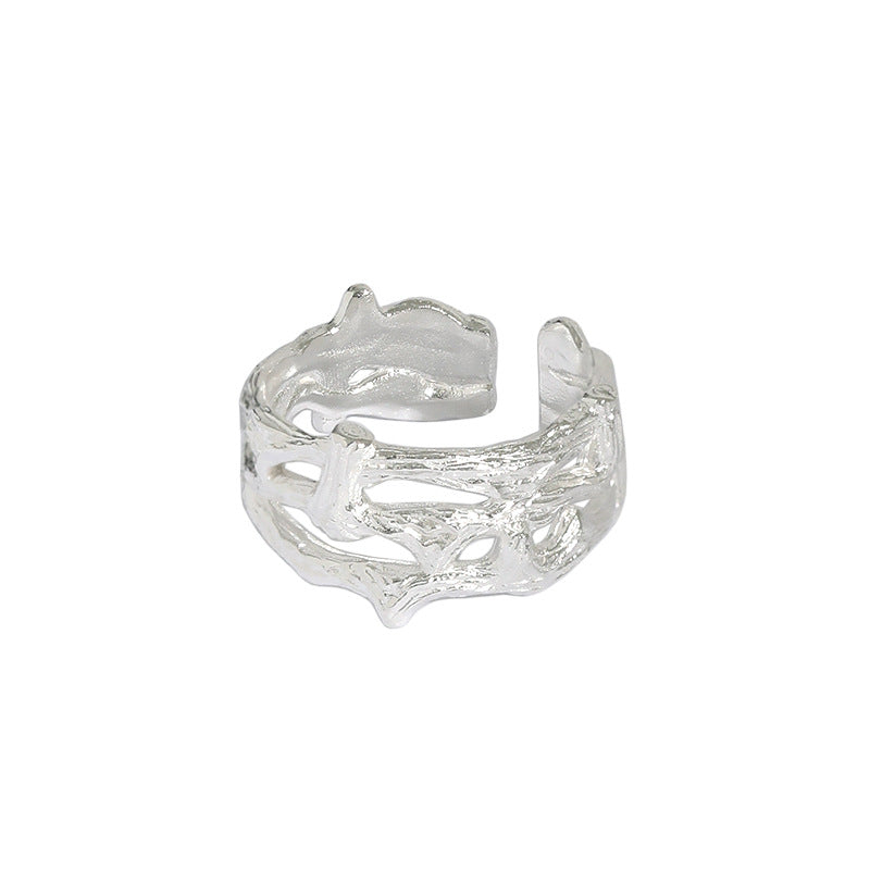 925 Silver Wide Branch Ring