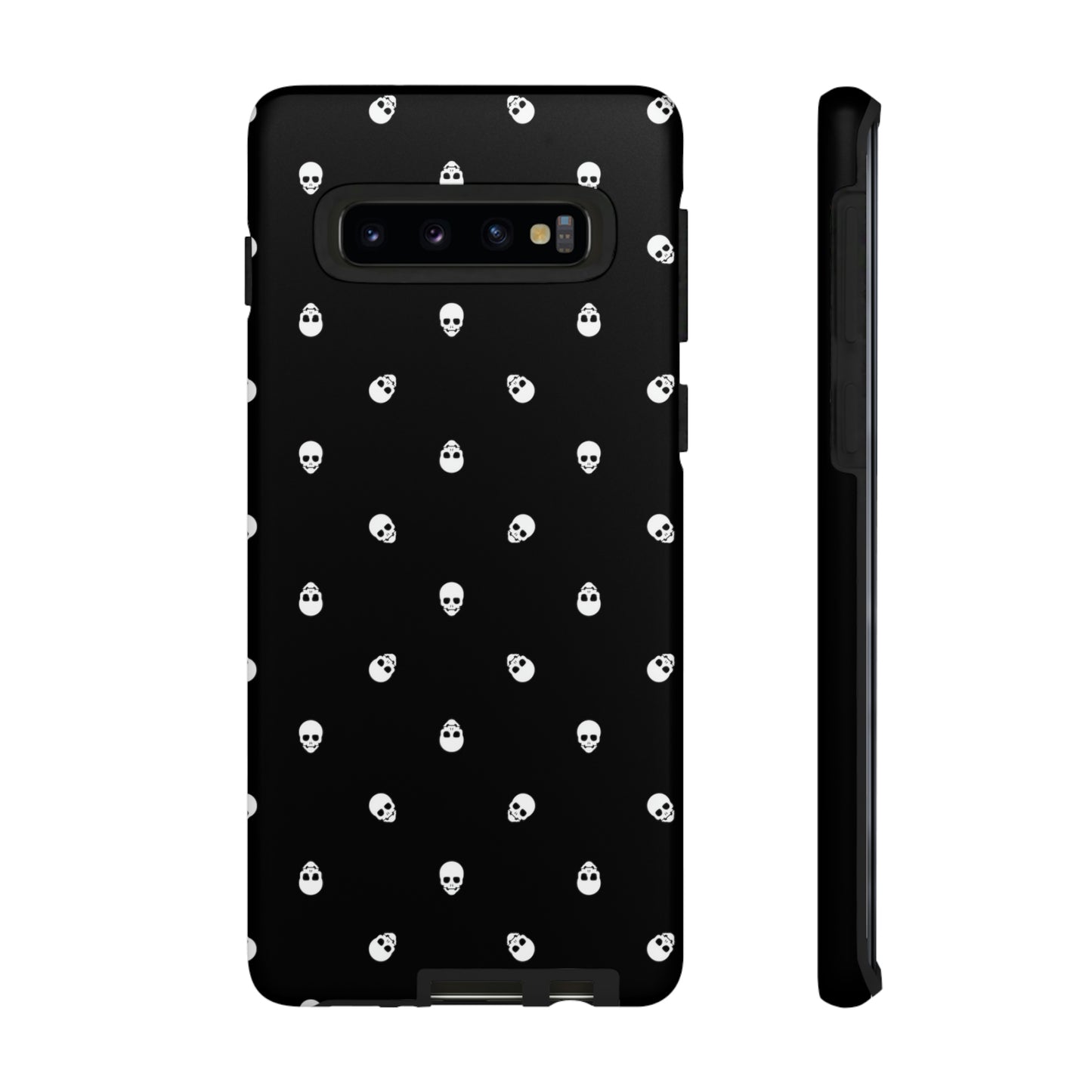 Tough Cases for Iphone, Samsung, Pixel - White Skulls on Black