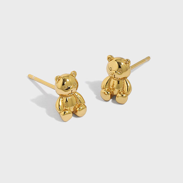 Vermeil Bear Earrings (18k gold over 925 Sterling Silver)