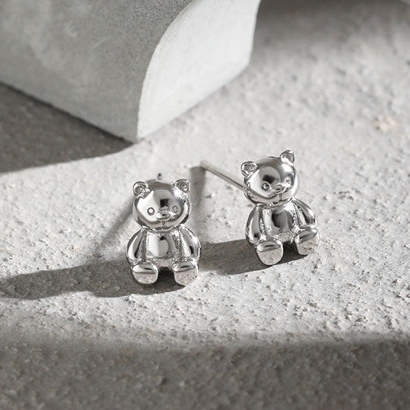 925 Silver Bear Earrings