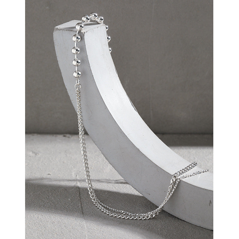 925 Sterling Silver Asymmetrical multi-strand Necklace