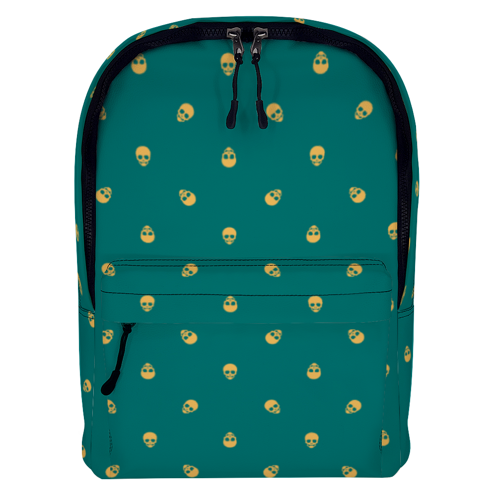 Backpack in Verdigris with Honeycomb Skull Pattern